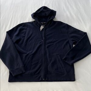 NWT Brooks Brothers 100% Supima Cotton Navy Blue Zip Up Hoodie